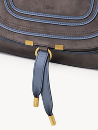 Sac double porté Marcie en cuir et lin - Cashmere Grey