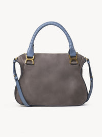 Sac double porté Marcie en cuir et lin - Cashmere Grey