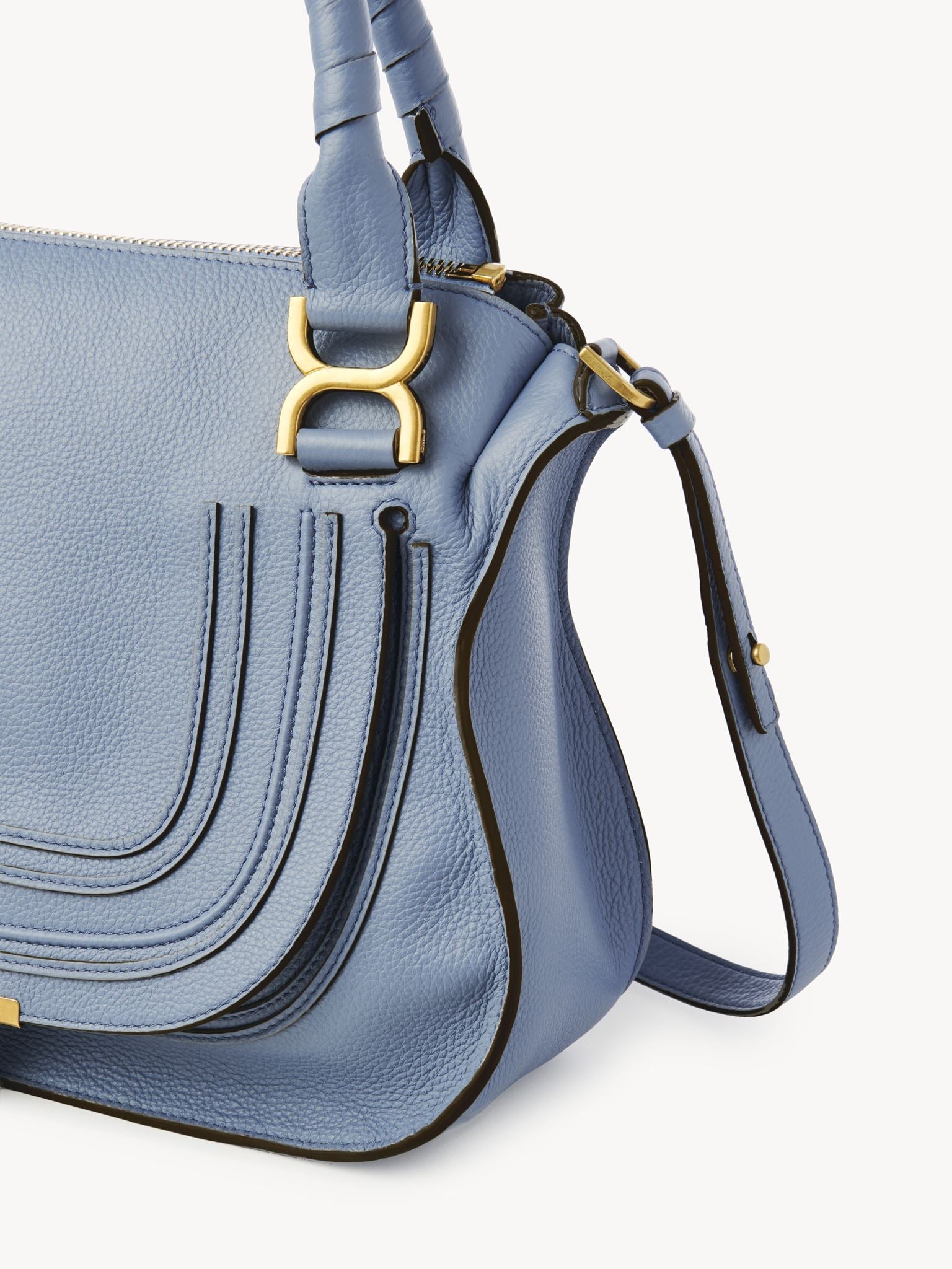 Sac double porté Marcie en cuir - Shady Cobalt
