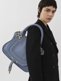 Sac double porté Marcie en cuir - Shady Cobalt