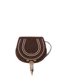 Petit sac porté épaule Marcie en cuir et lin - Pure Brown