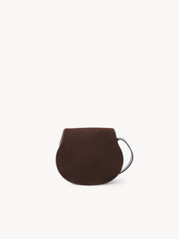 Petit sac porté épaule Marcie en cuir et lin - Pure Brown