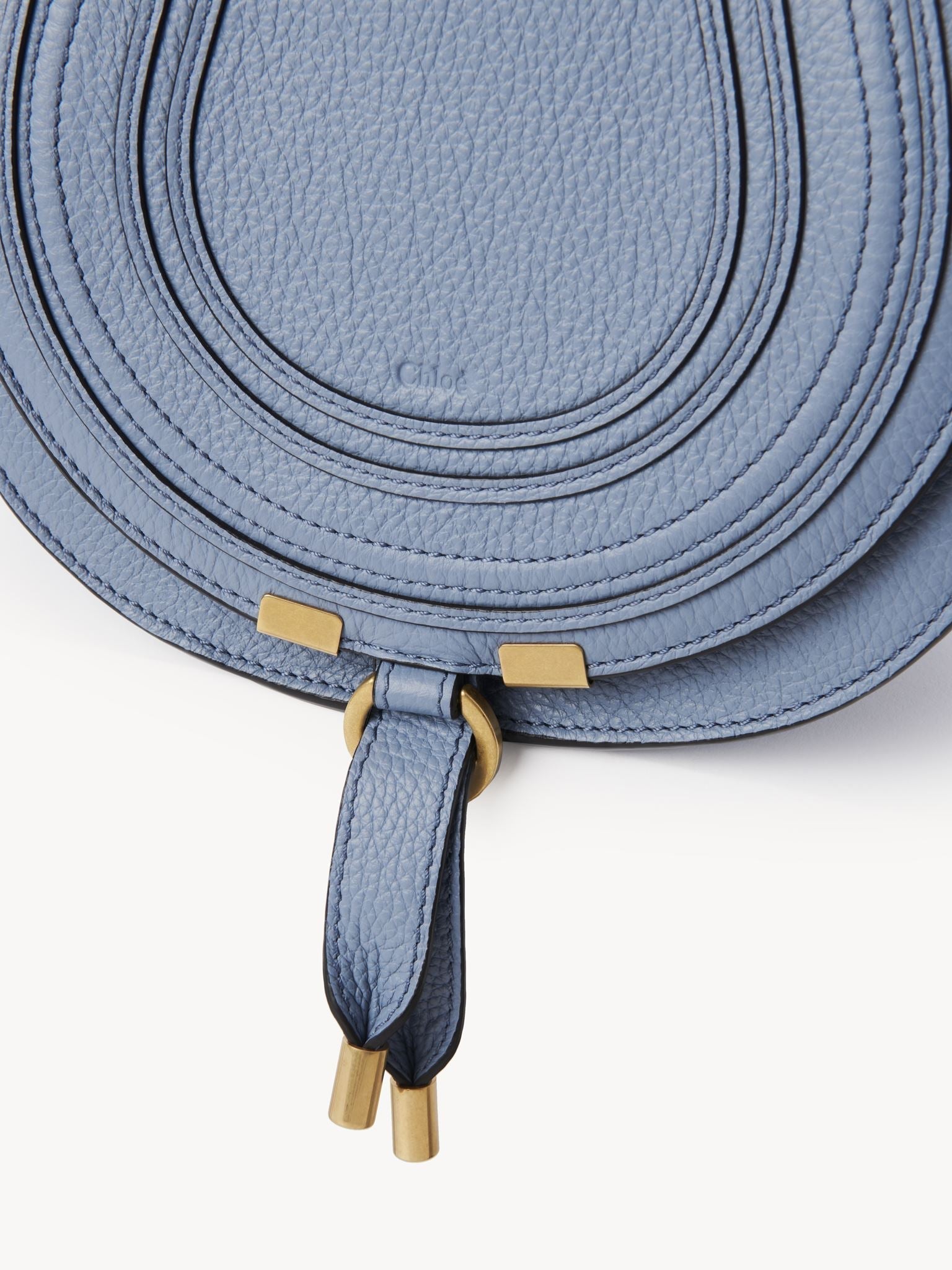 Petit sac porté épaule Marcie en cuir - Shady Cobalt