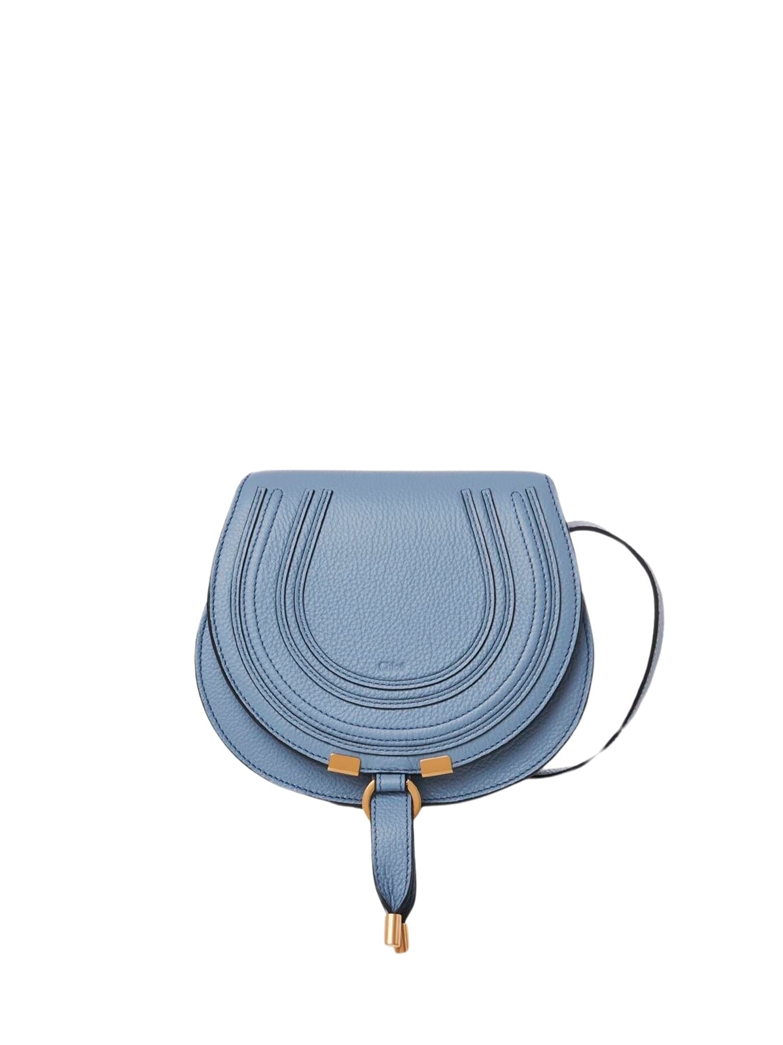Petit sac porté épaule Marcie en cuir - Shady Cobalt