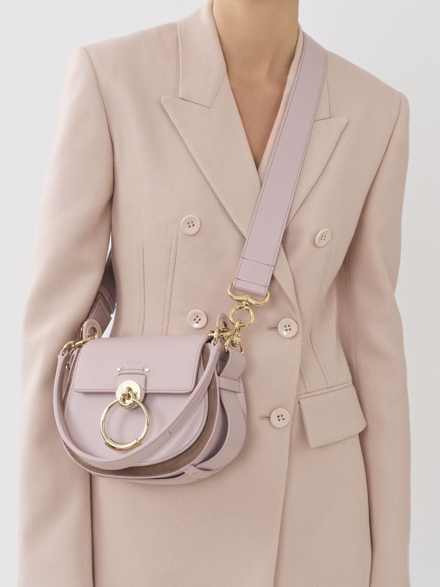Petit sac Tess à bandoulières en cuir - Misty Lavender