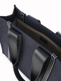 Sac cabas Woody en lin - Deep Denim