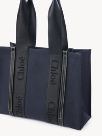 Sac cabas Woody en lin - Deep Denim