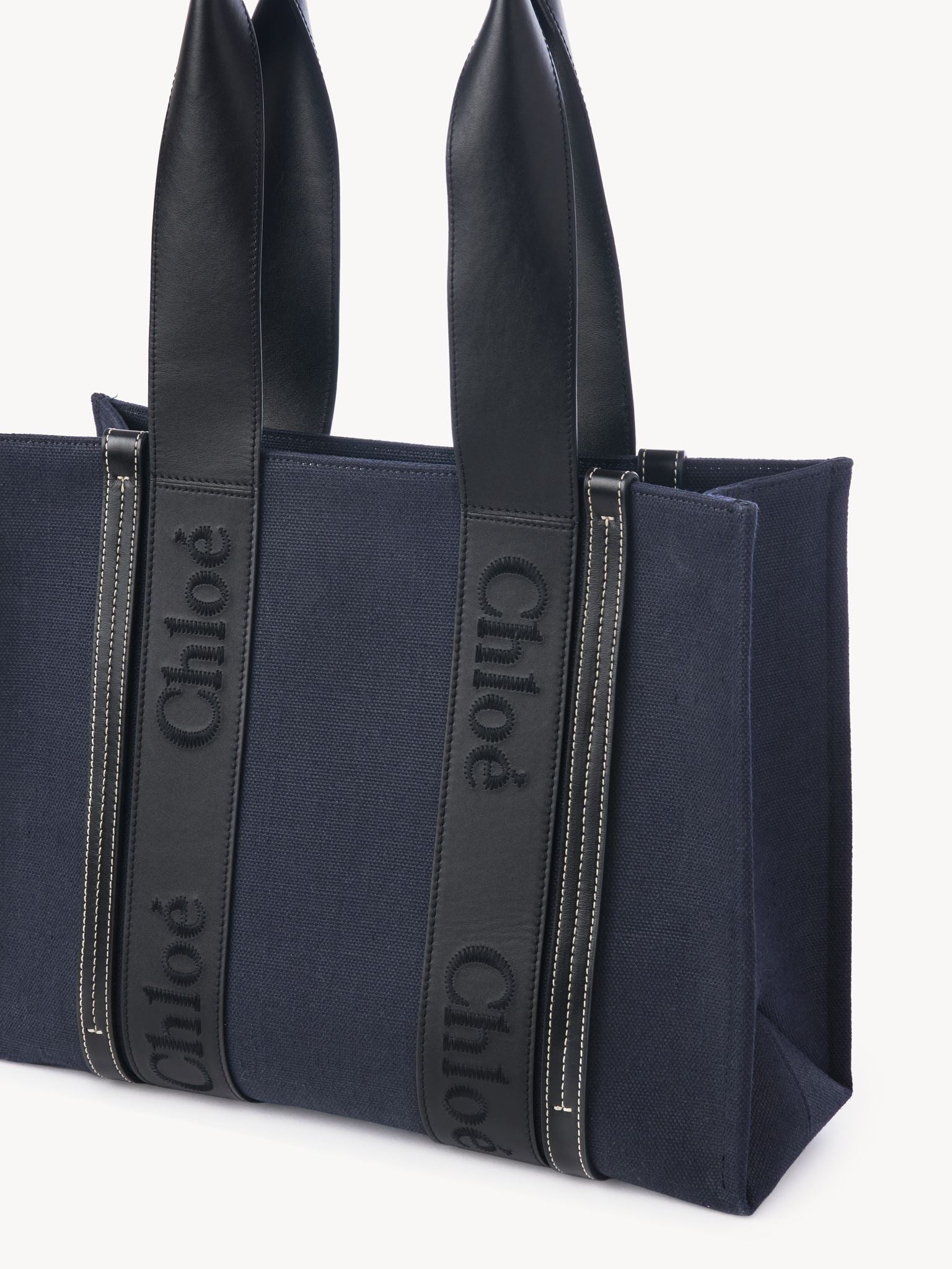 Sac cabas Woody en lin - Deep Denim