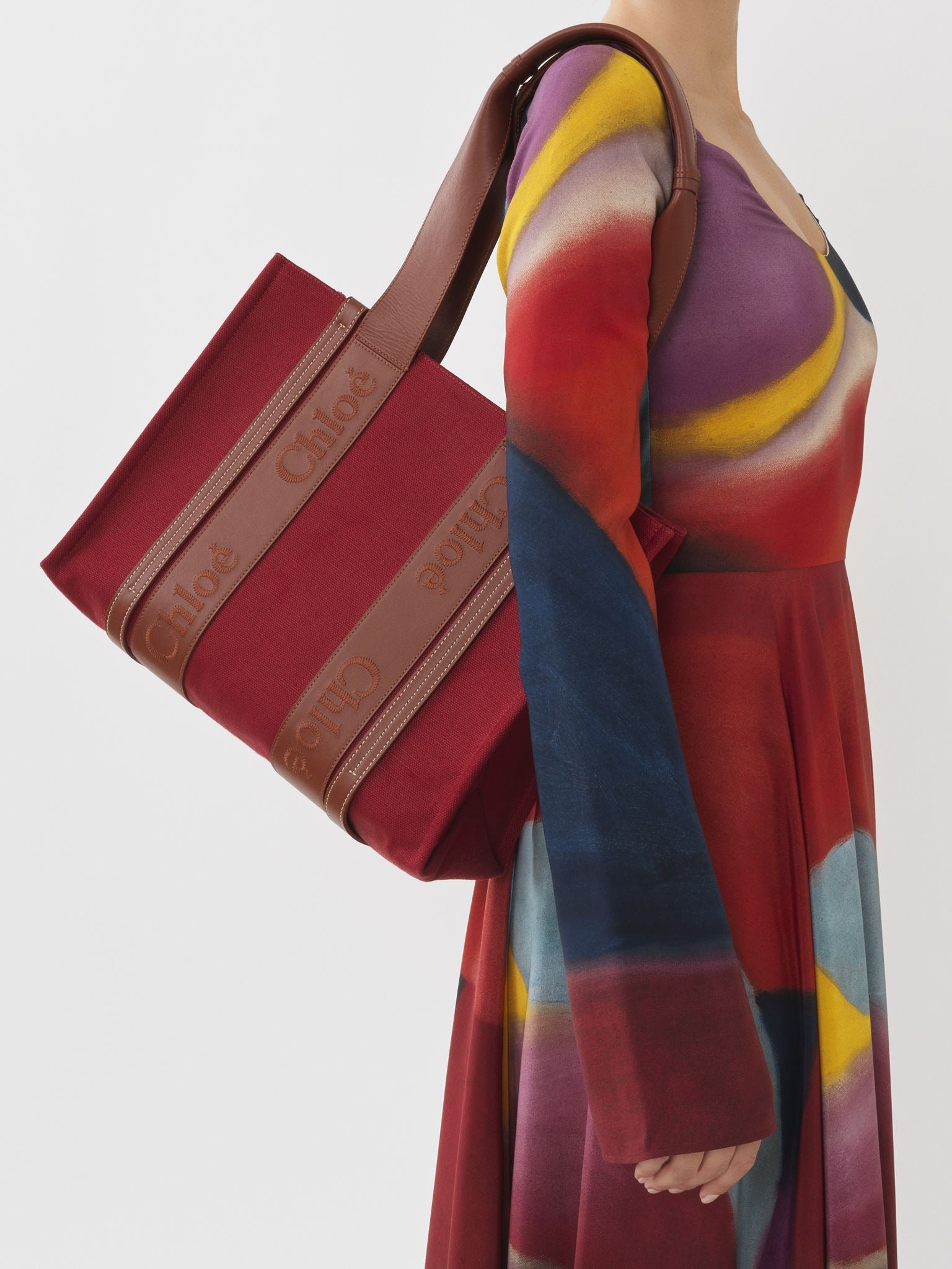 Sac cabas Woody en lin - Dark Red