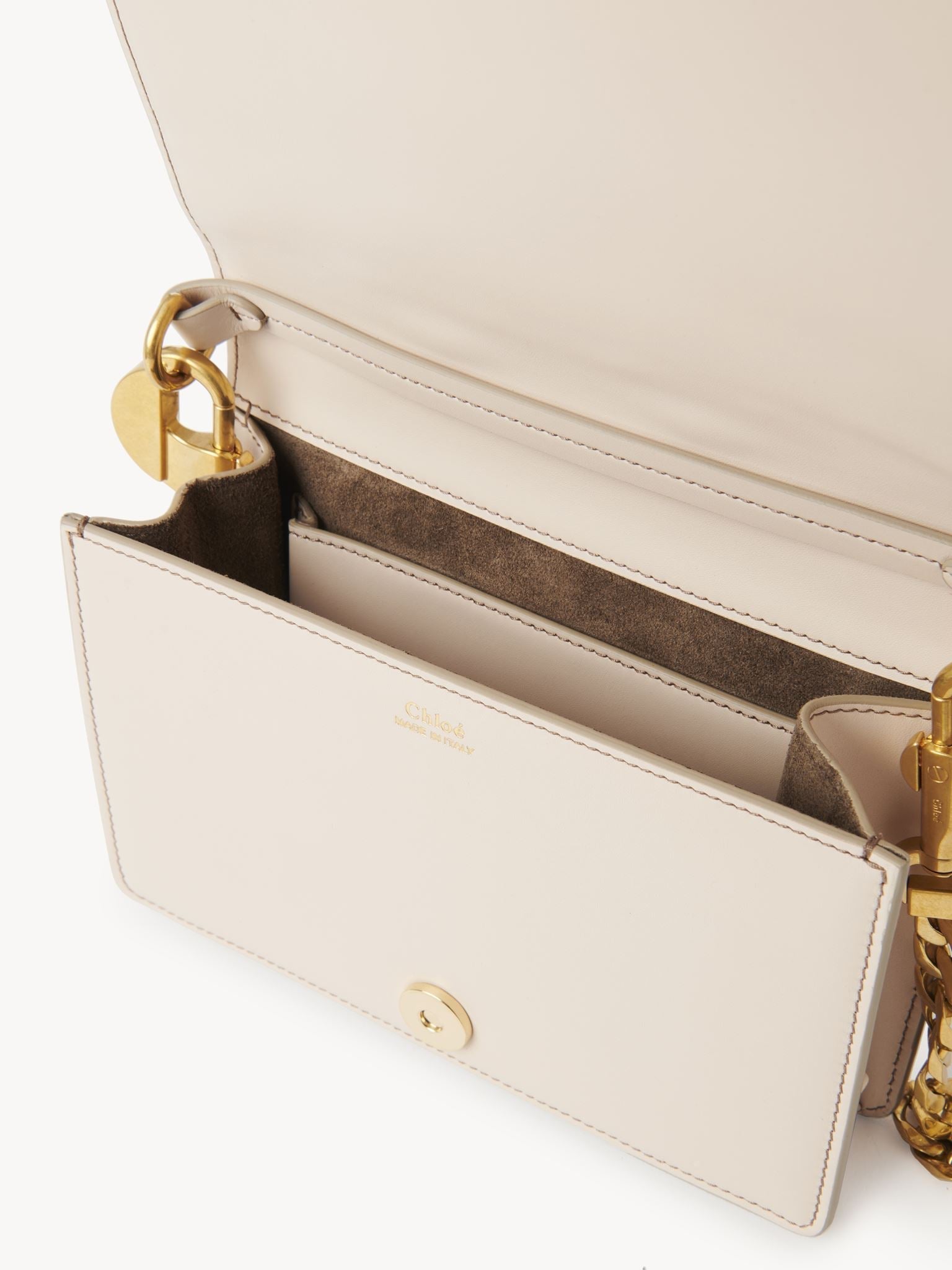 Sac à rabat Ora en cuir - Nude