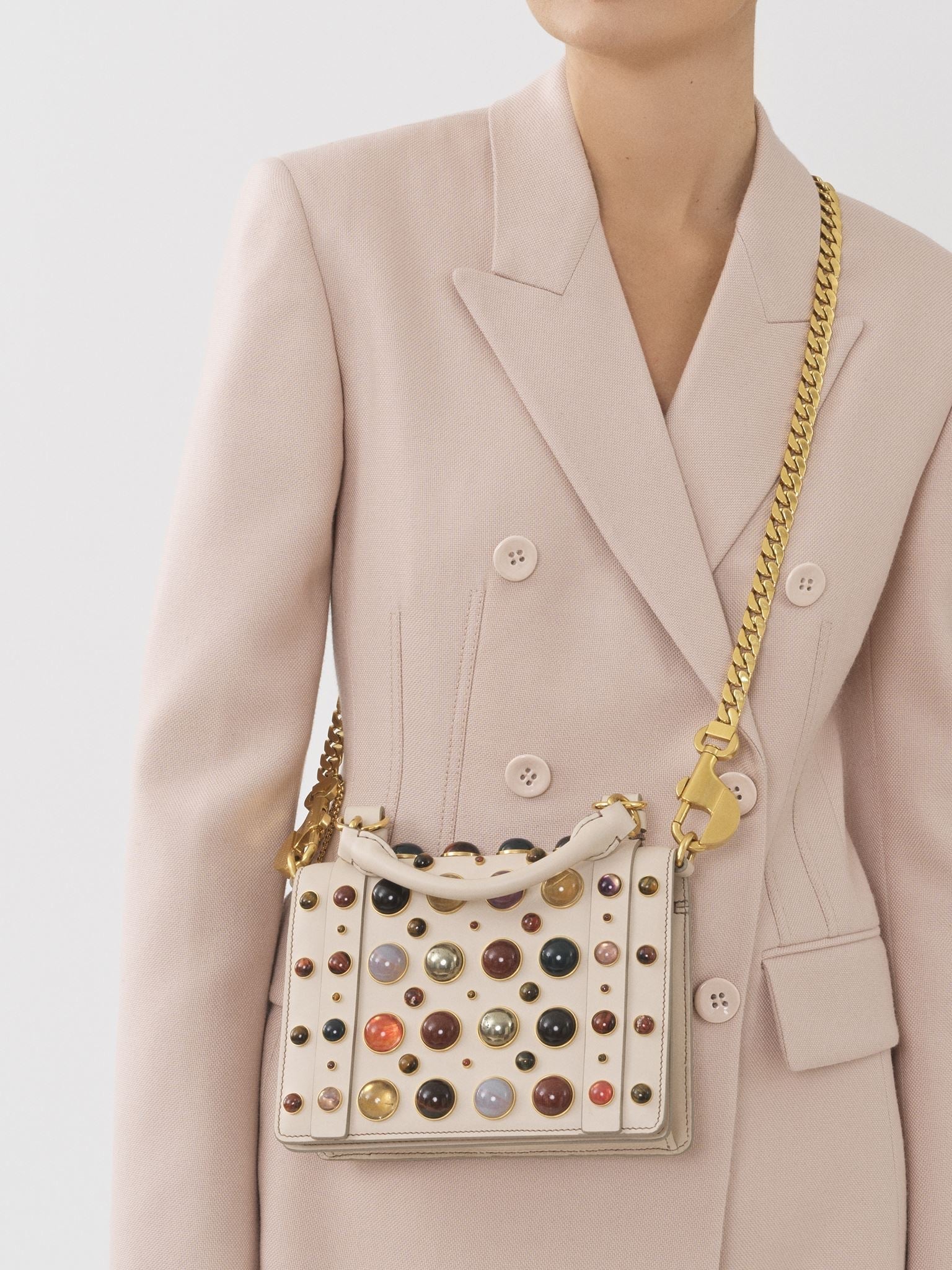Sac à rabat Ora en cuir - Nude