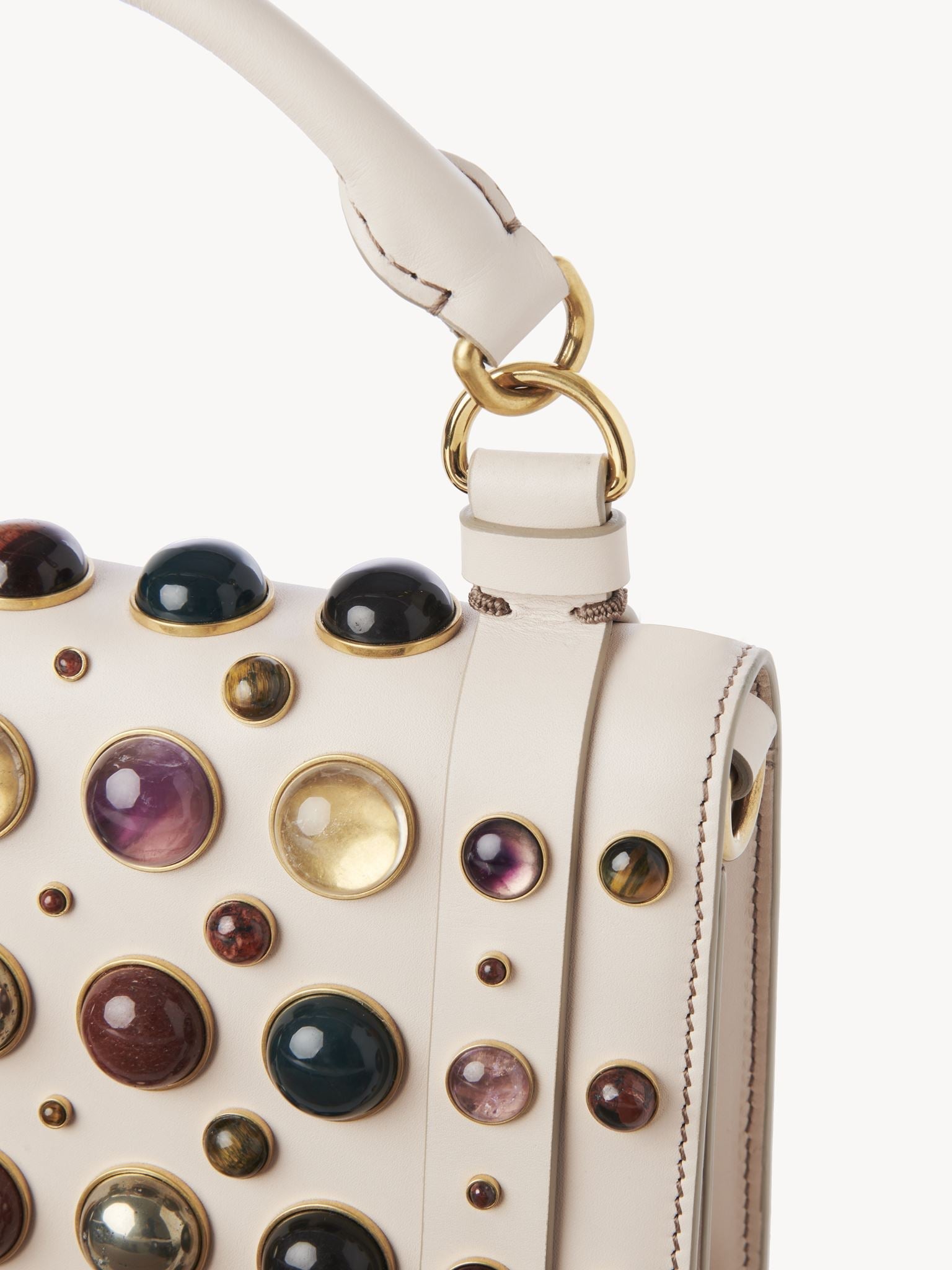 Sac à rabat Ora en cuir - Nude