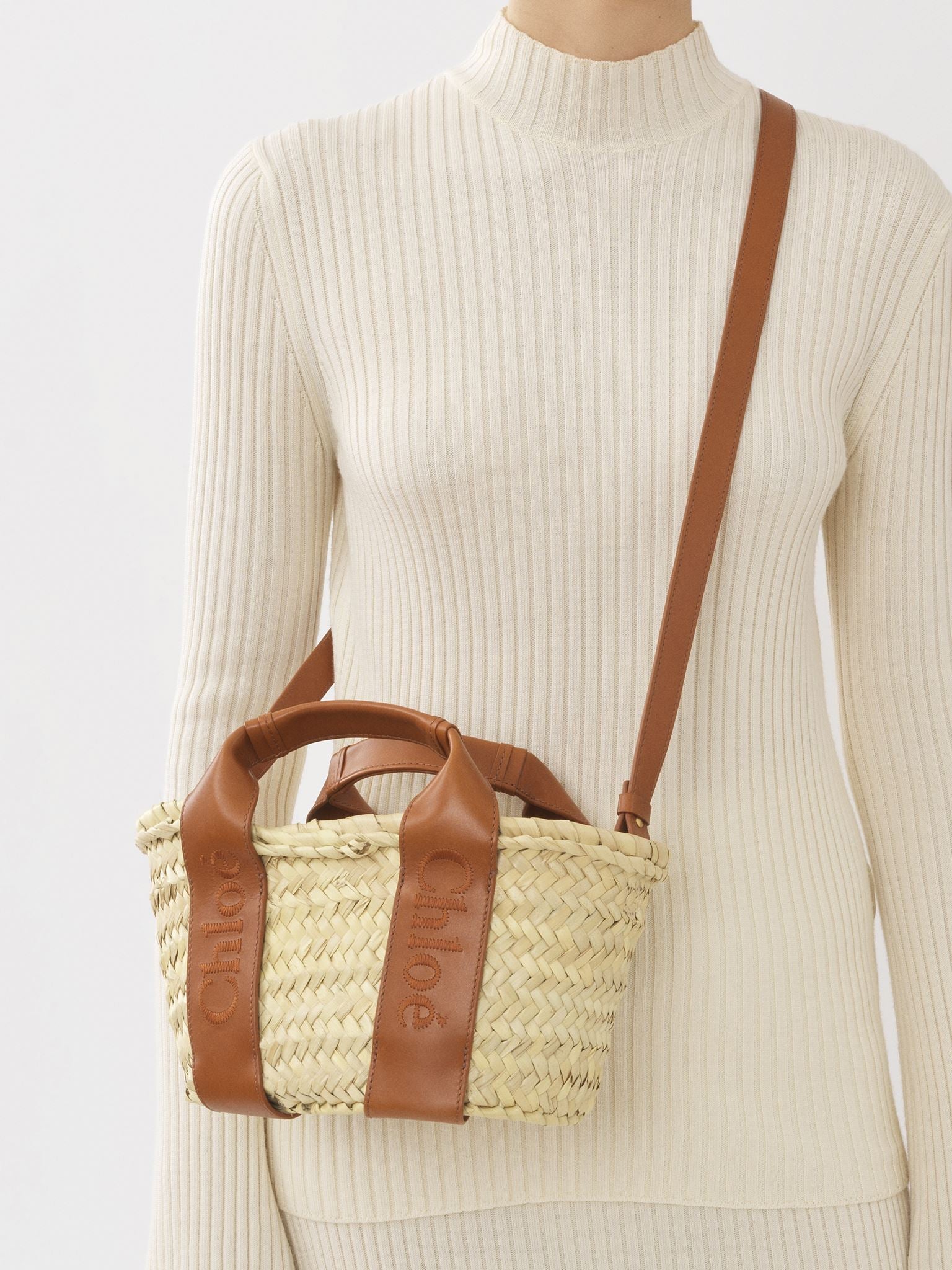 Petit sac panier Chloé Sense - Caramel