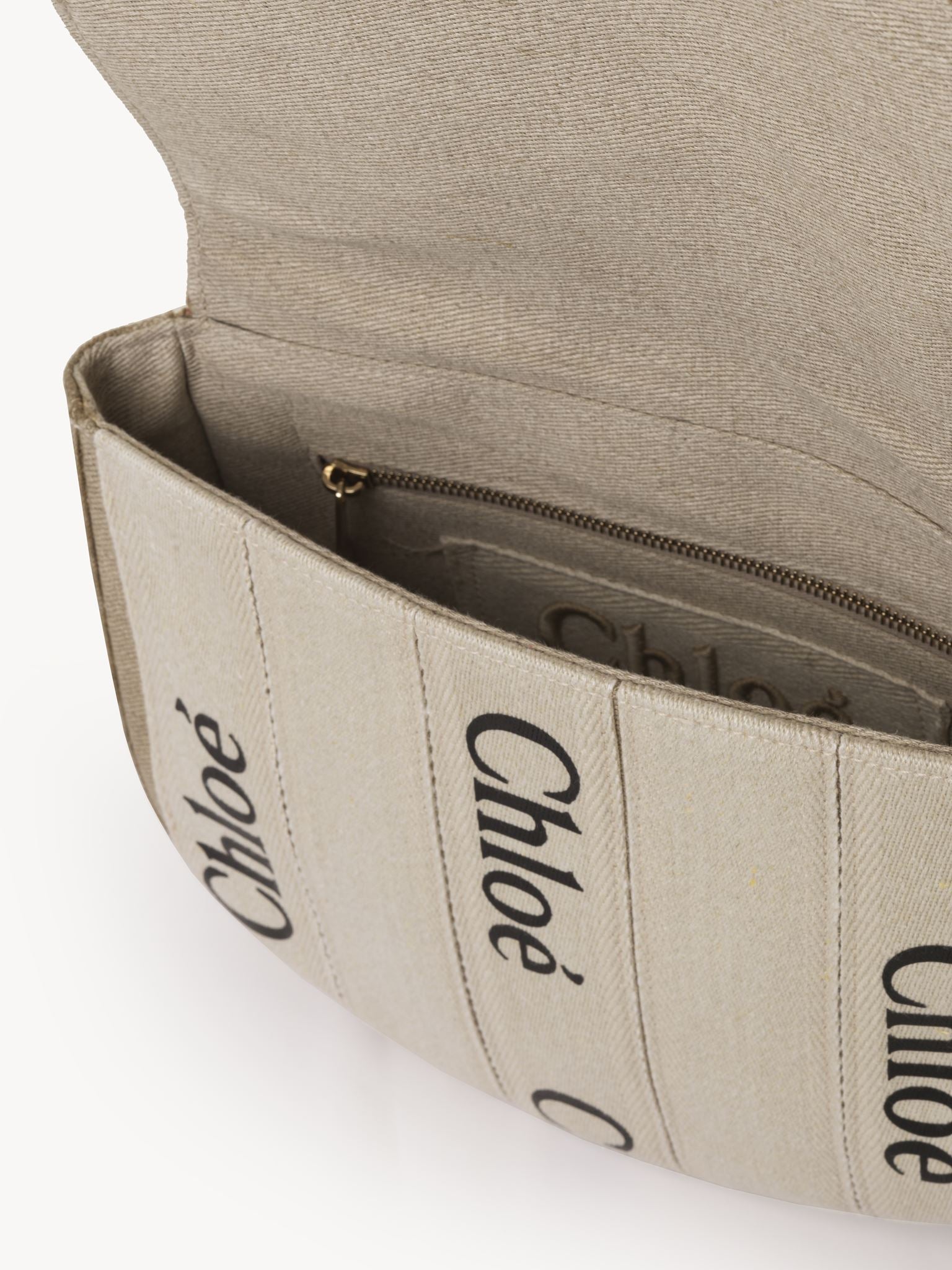 Sac porté épaule Woody en lin - Sand
