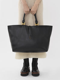 Sac cabas Marcie en cuir - Black