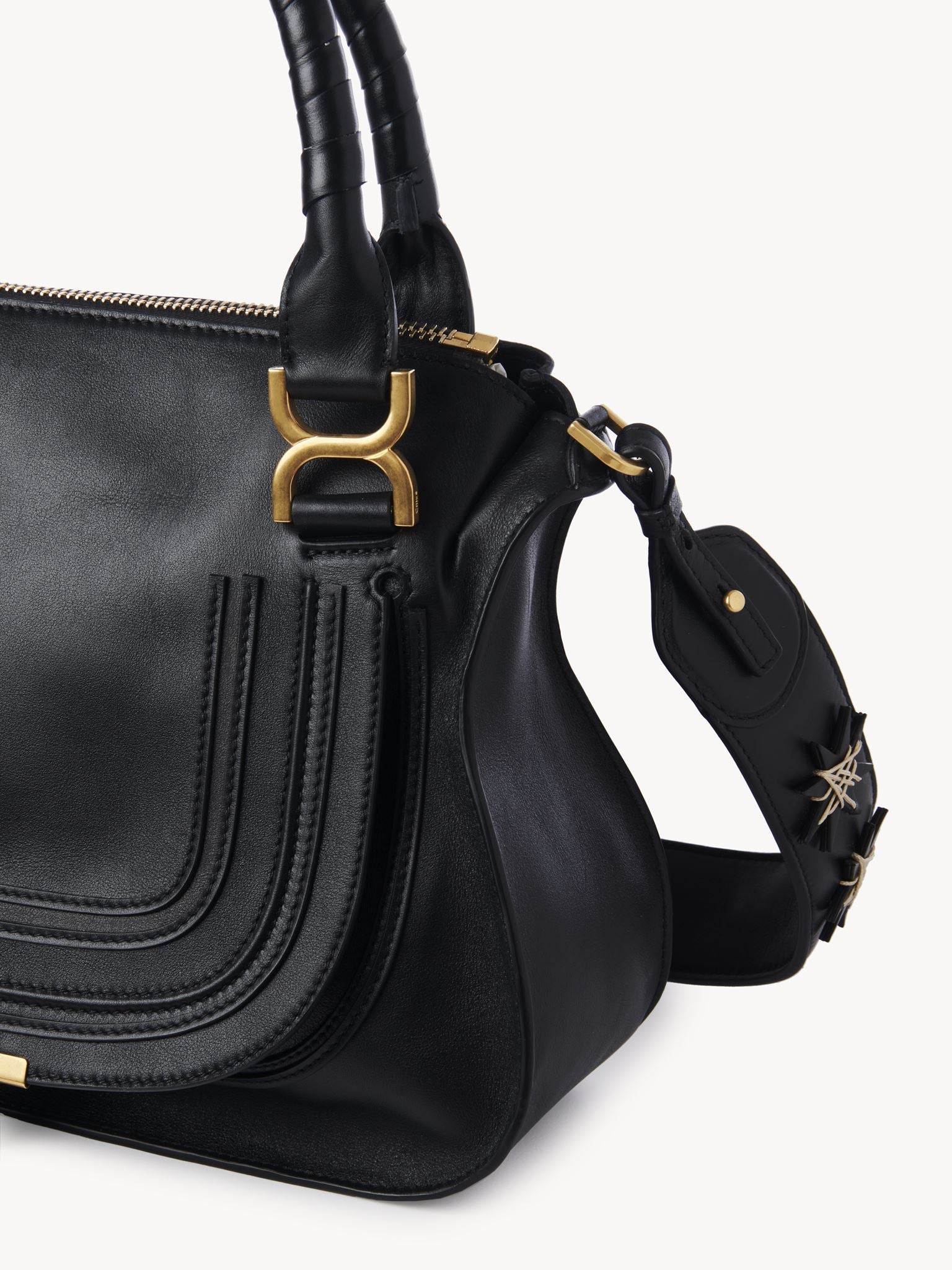 Sac double porté Marcie en cuir - Black & Stars