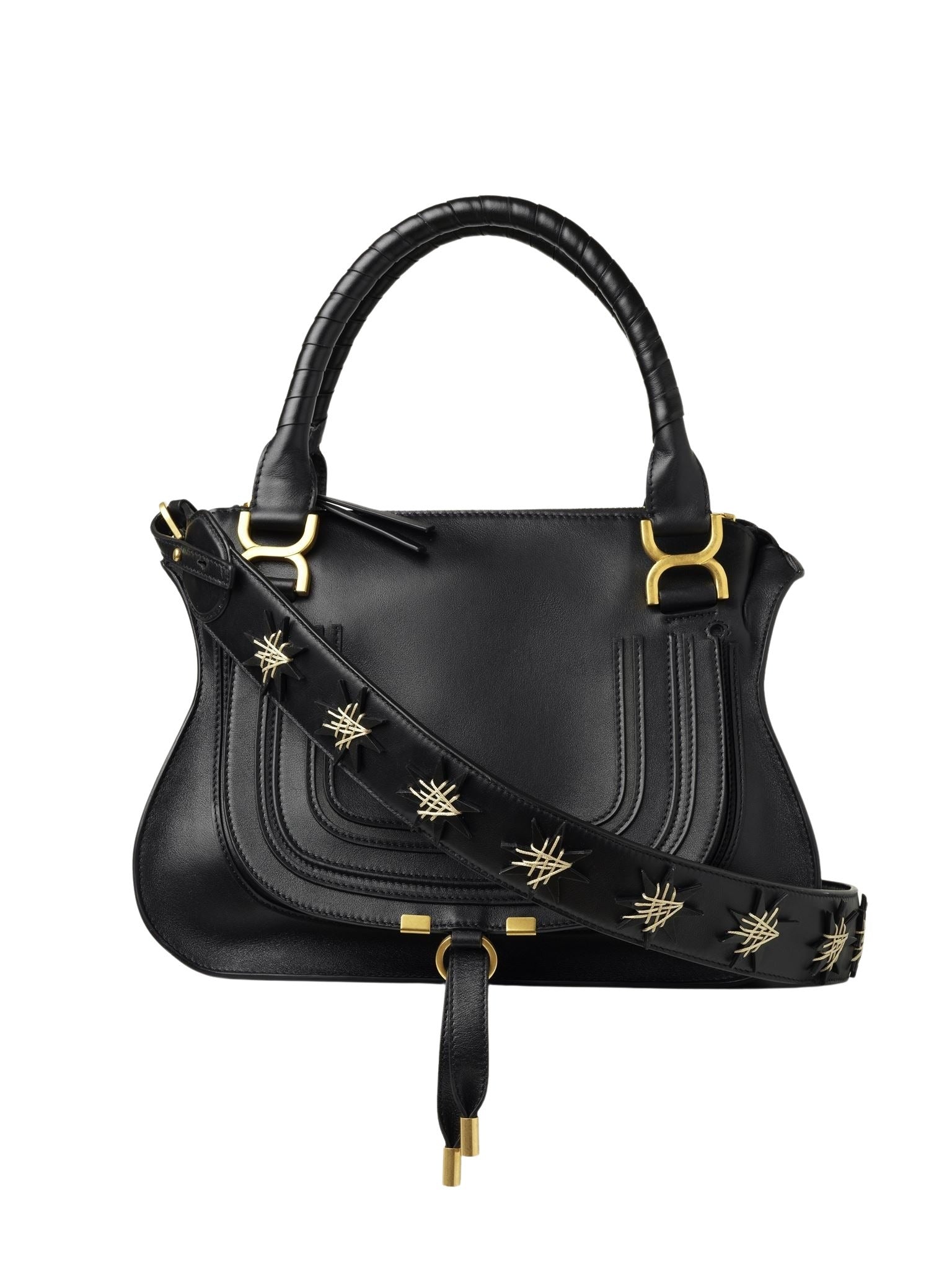 Sac double porté Marcie en cuir - Black & Stars