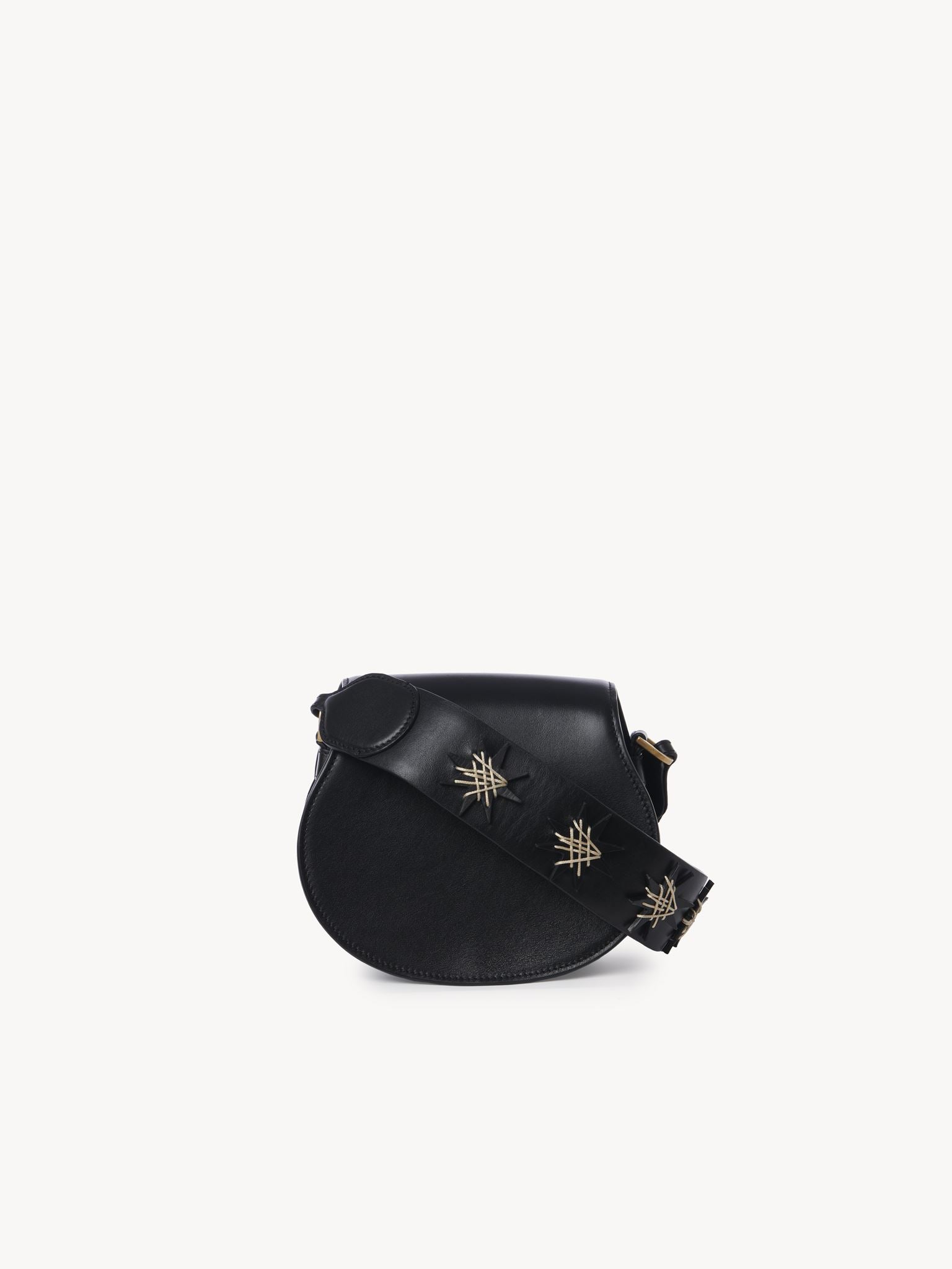 Petit sac porté épaule Marcie en cuir - Black & Stars