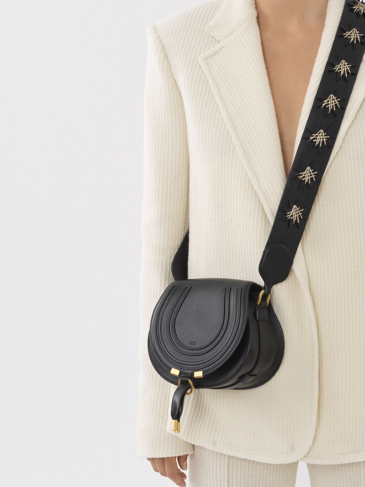 Petit sac porté épaule Marcie en cuir - Black & Stars