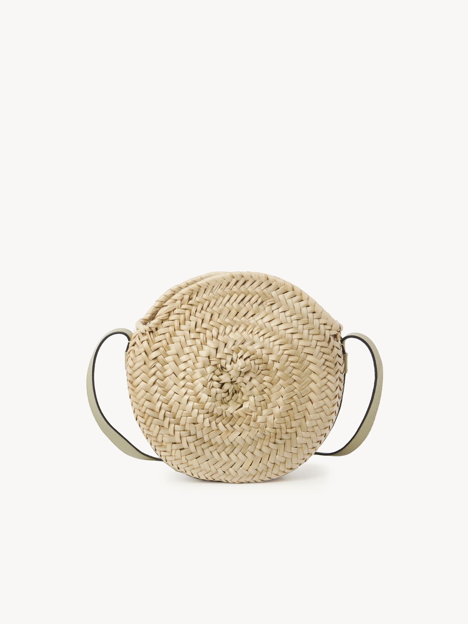 Sac panier rond porté épaule Marcie en cuir - Faded Green