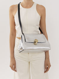 Pochette Penelope en cuir - Silver