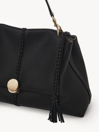 Grand sac souple porté épaule Penelope en cuir - Black