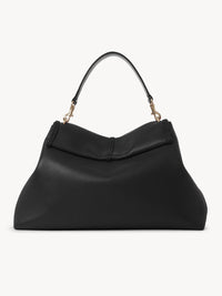 Grand sac souple porté épaule Penelope en cuir - Black