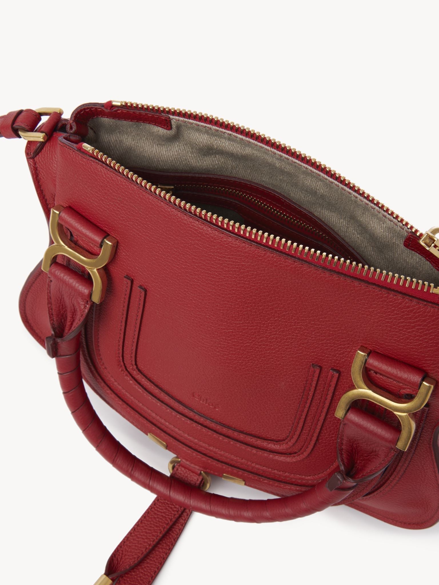 Petit sac double porté Marcie en cuir - Reddish Pink