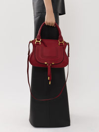 Petit sac double porté Marcie en cuir - Reddish Pink