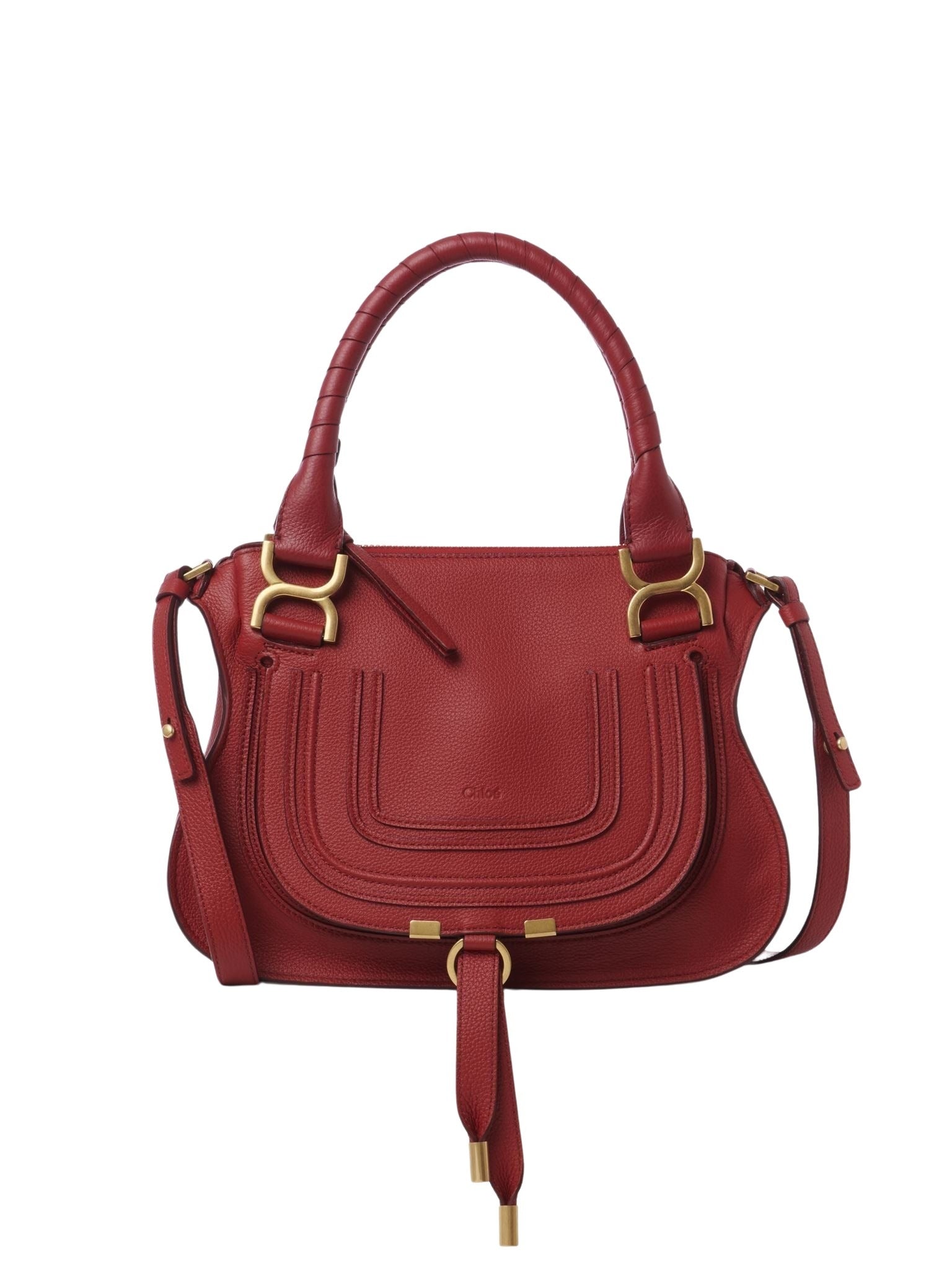 Petit sac double porté Marcie en cuir - Reddish Pink