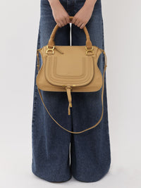 Sac double porté Marcie en cuir - Milky Brown