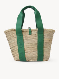 Grand sac panier Chloé Sense en feuille de palmier - Vert Pop