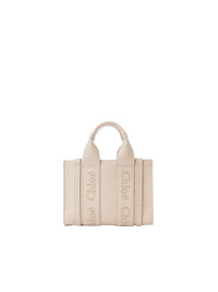 Mini sac cabas Woody à bandoulière en cuir - Ciment Rose