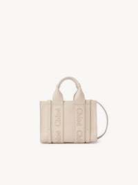 Mini sac cabas Woody à bandoulière en cuir - Ciment Rose