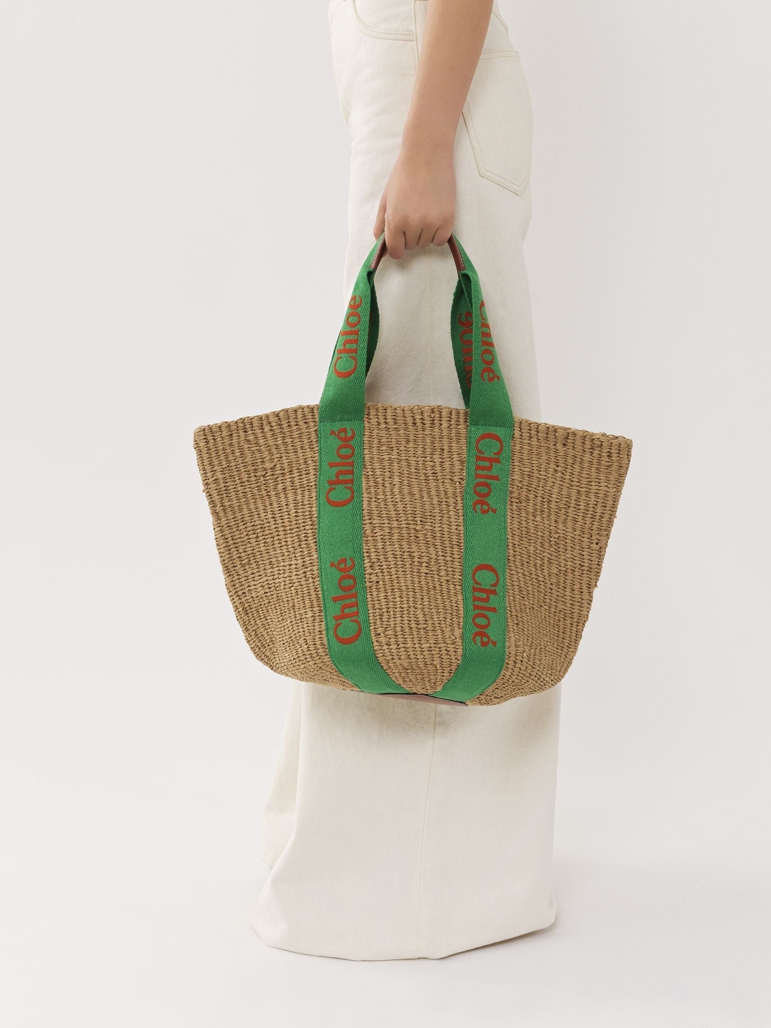 Grand sac panier Woody - Vert Orange