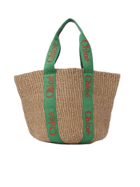 Grand sac panier Woody - Vert Orange