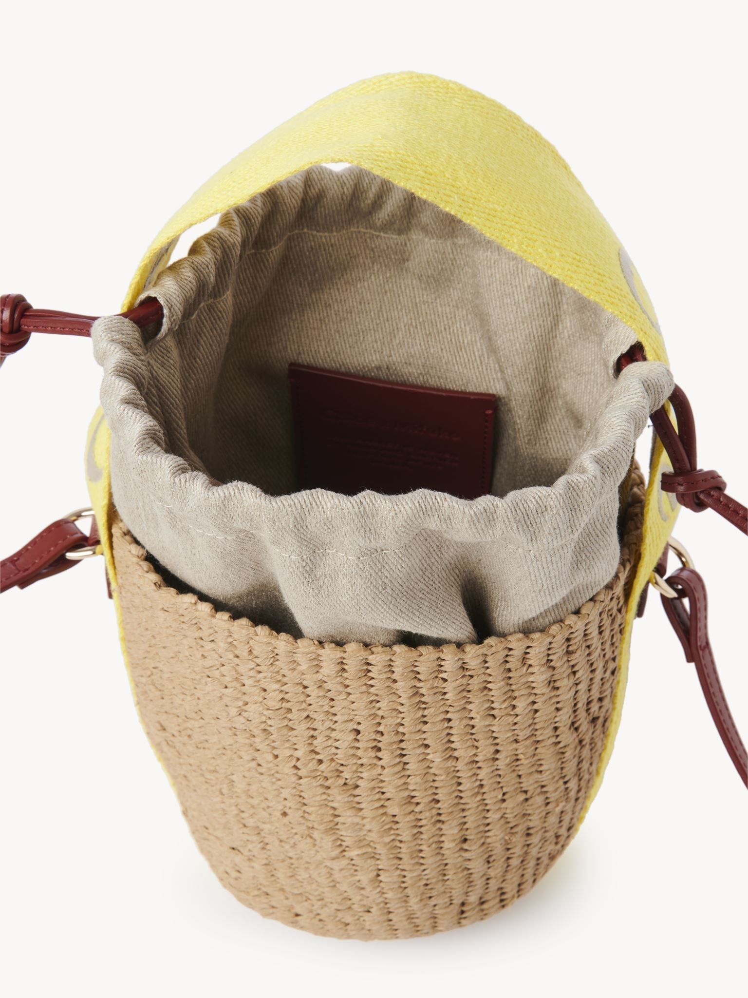 Petit sac panier Woody - Yellow & Beige