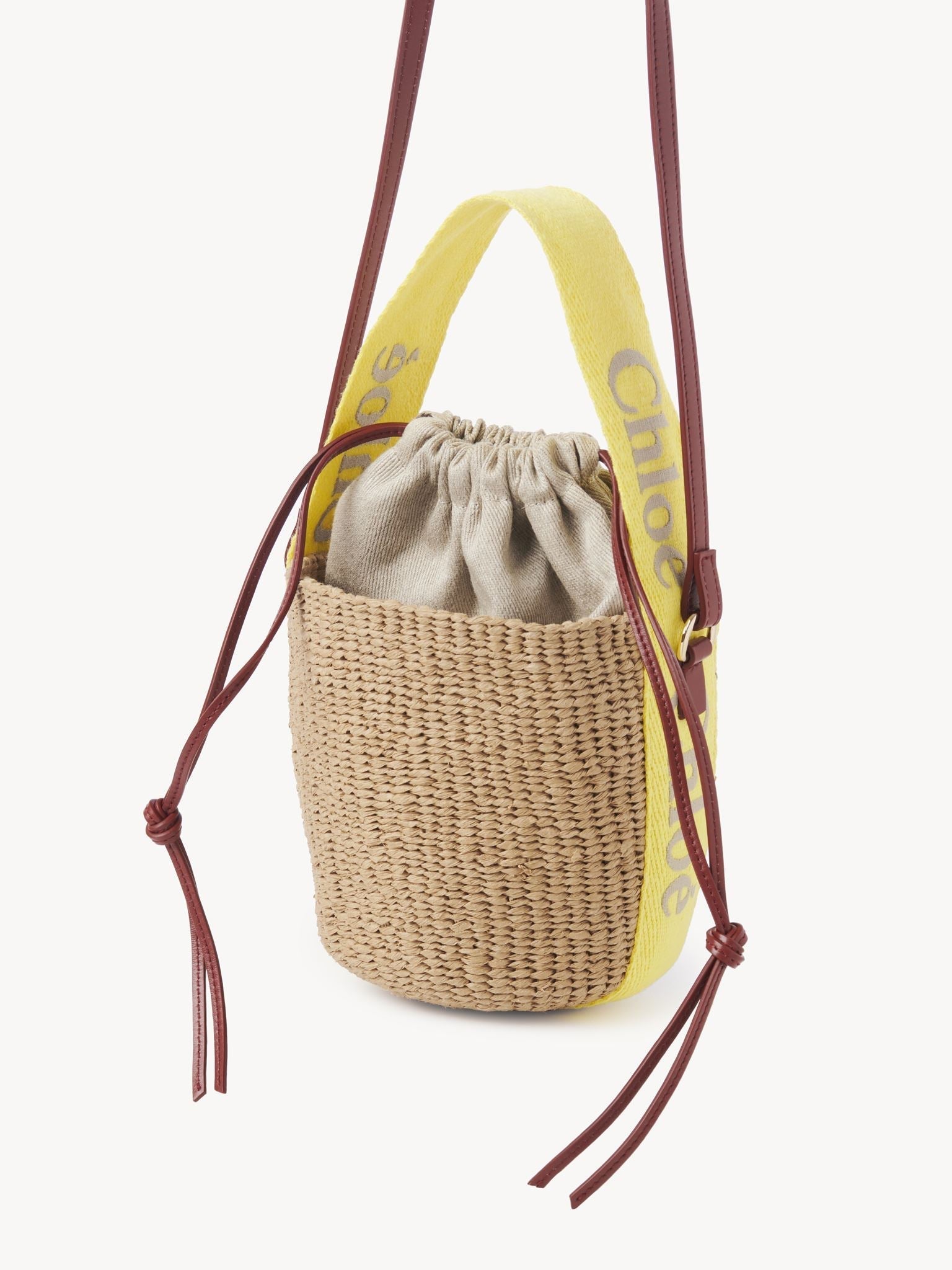 Petit sac panier Woody - Yellow & Beige