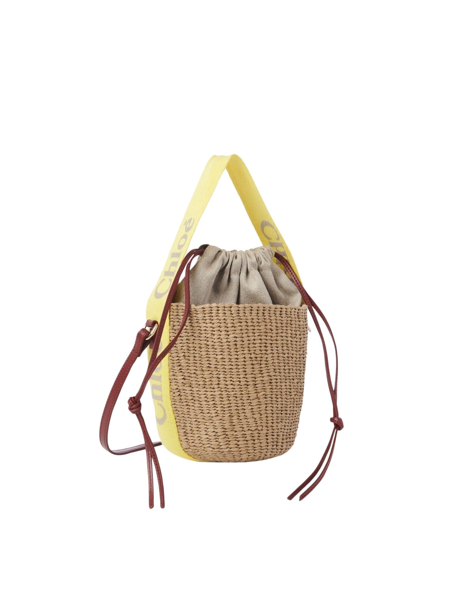 Petit sac panier Woody - Yellow & Beige