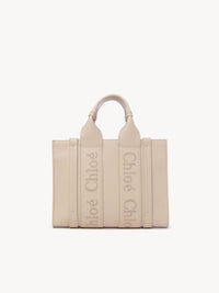 Petit sac cabas Woody à bandoulière en cuir - Cement Pink