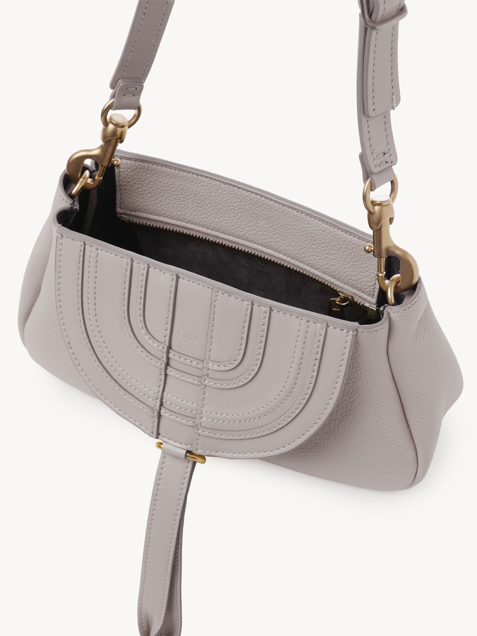 Petite pochette à bandoulière Marcie en cuir - Wild Grey