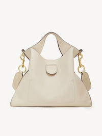 Petit sac Joan à anse en cuir - Beige Ciment