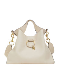 Petit sac Joan à anse en cuir - Beige Ciment