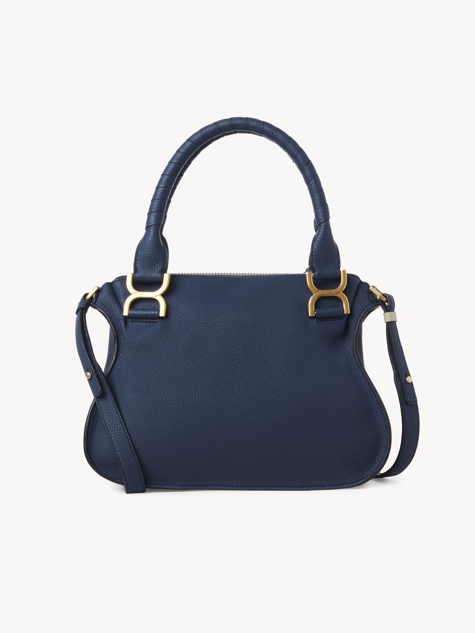 Petit sac double porté Marcie en cuir - Marine