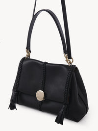 Sac souple porté épaule Penelope en cuir - Black