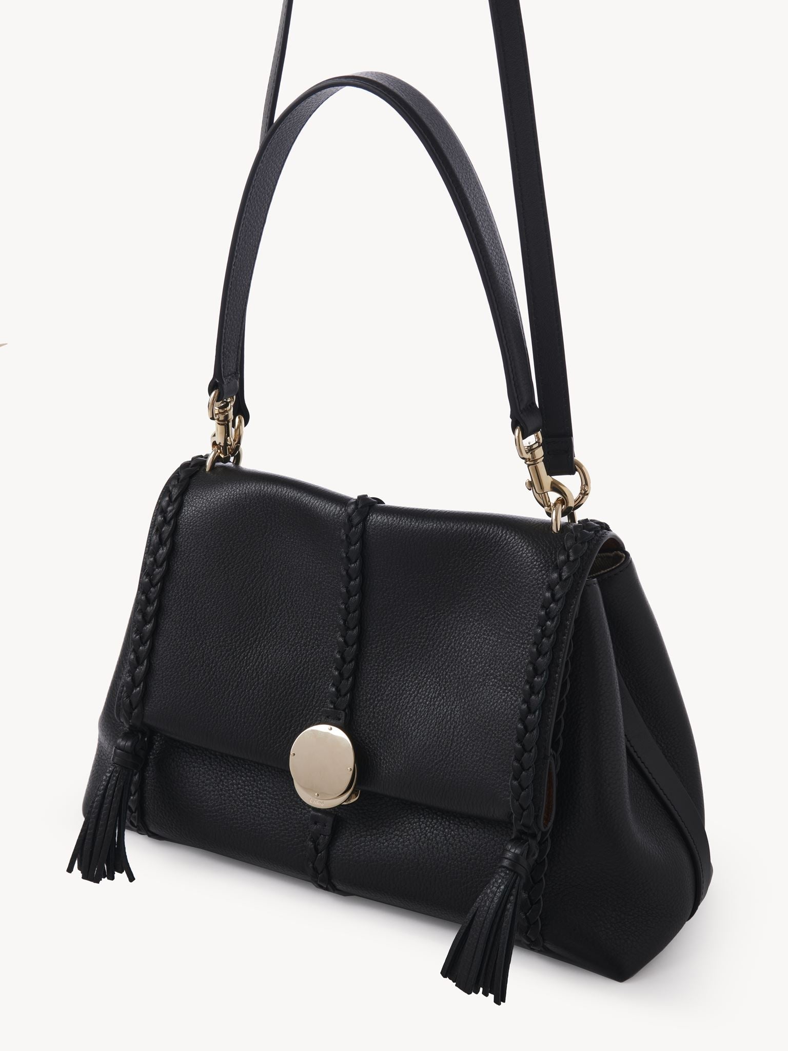Sac souple porté épaule Penelope en cuir - Black