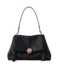 Sac souple porté épaule Penelope en cuir - Black