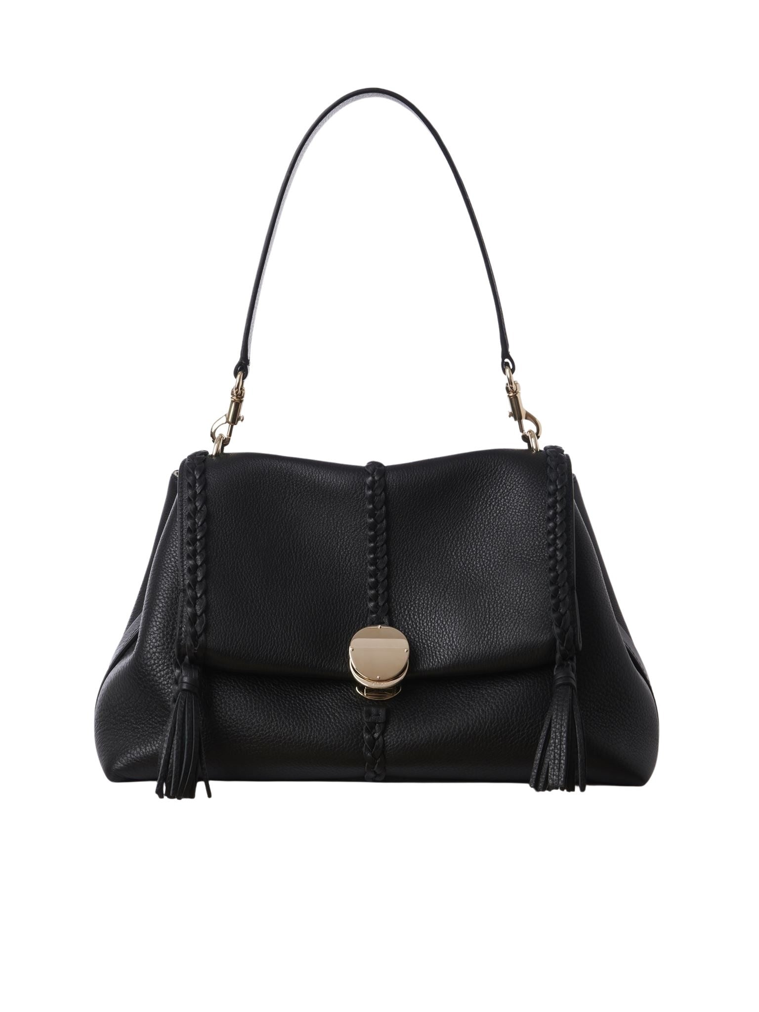 Sac souple porté épaule Penelope en cuir - Black