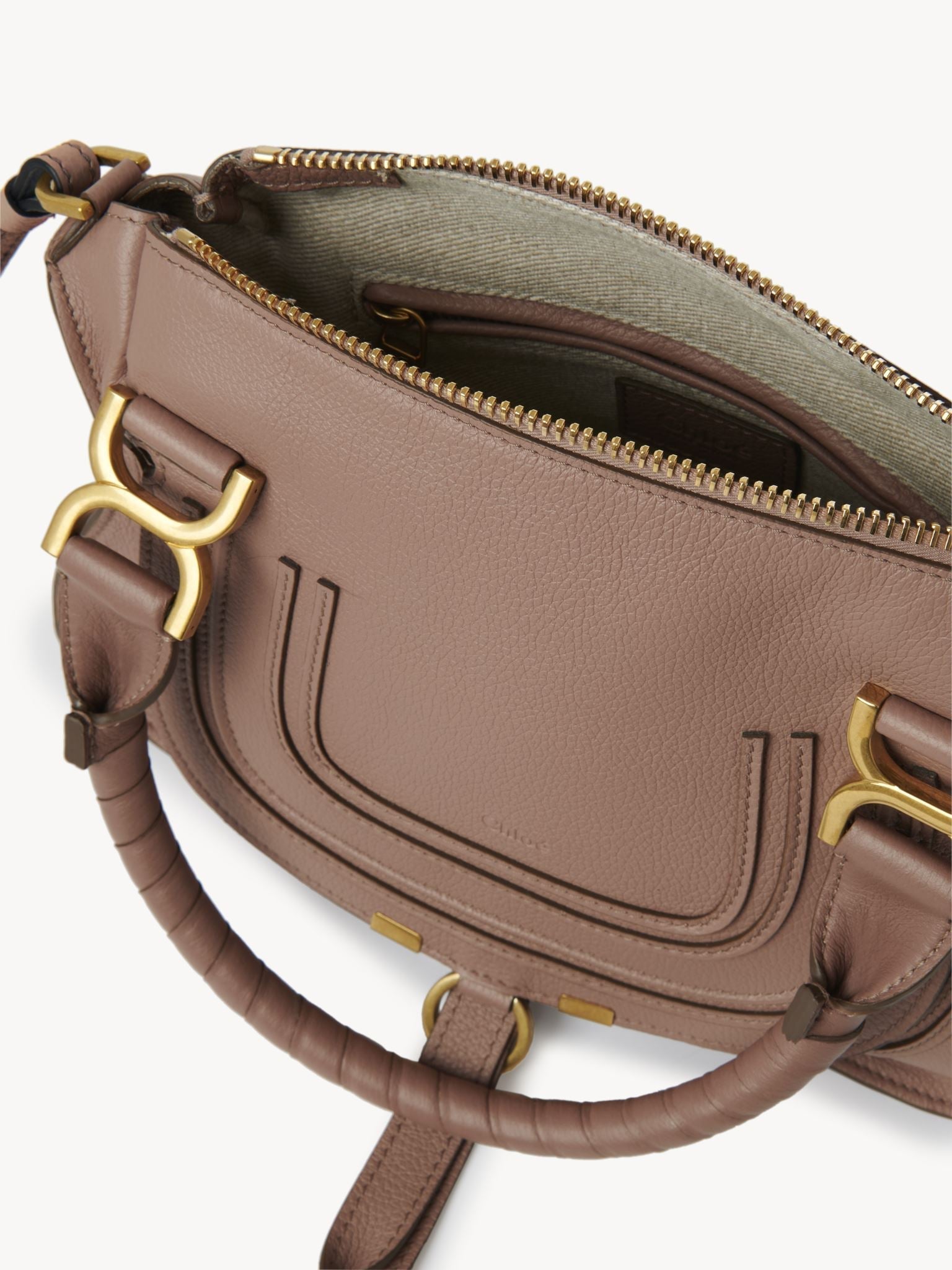 Petit sac double porté Marcie en cuir - Woodrose