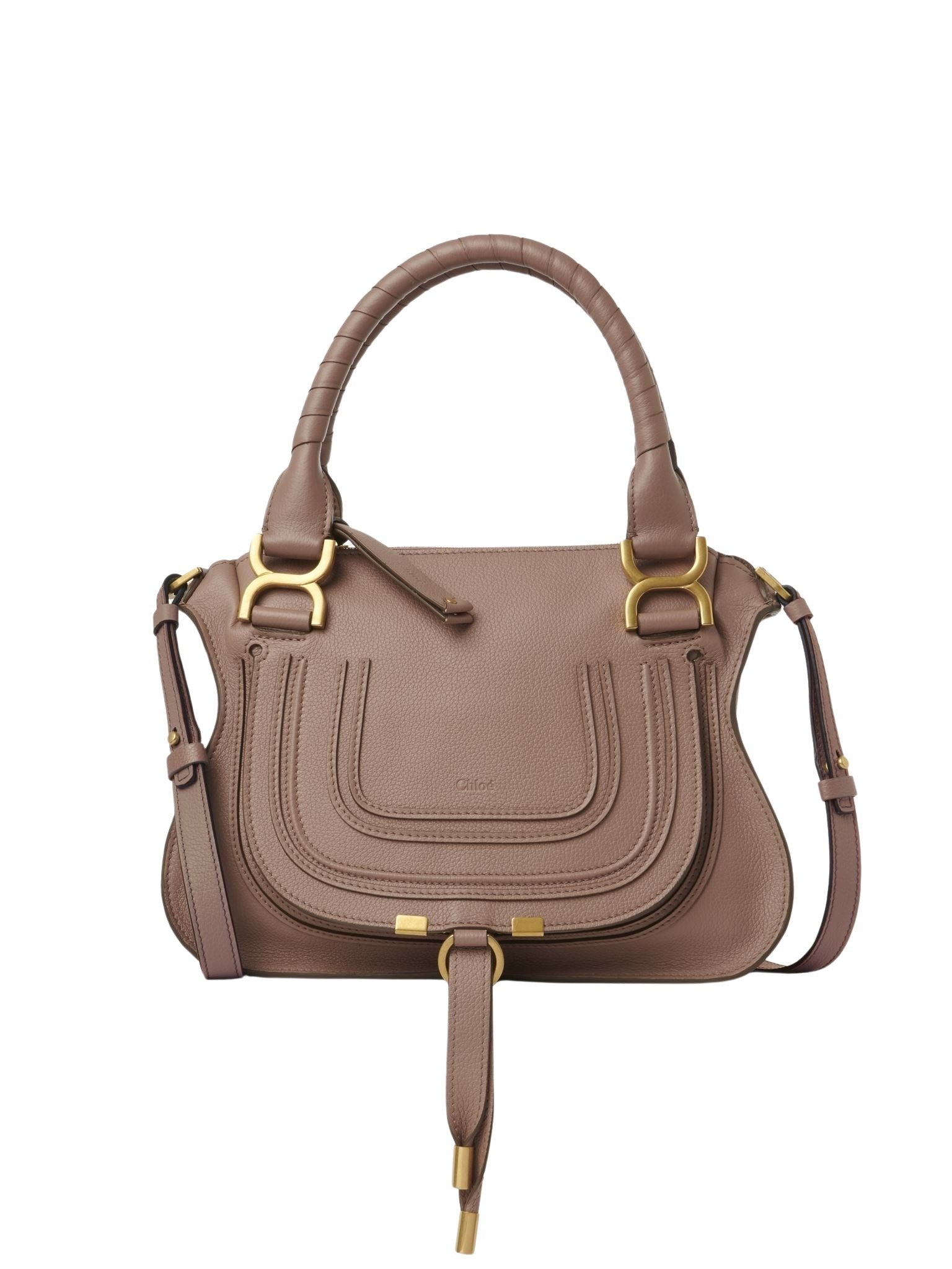 Petit sac double porté Marcie en cuir - Woodrose